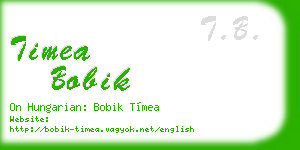 timea bobik business card